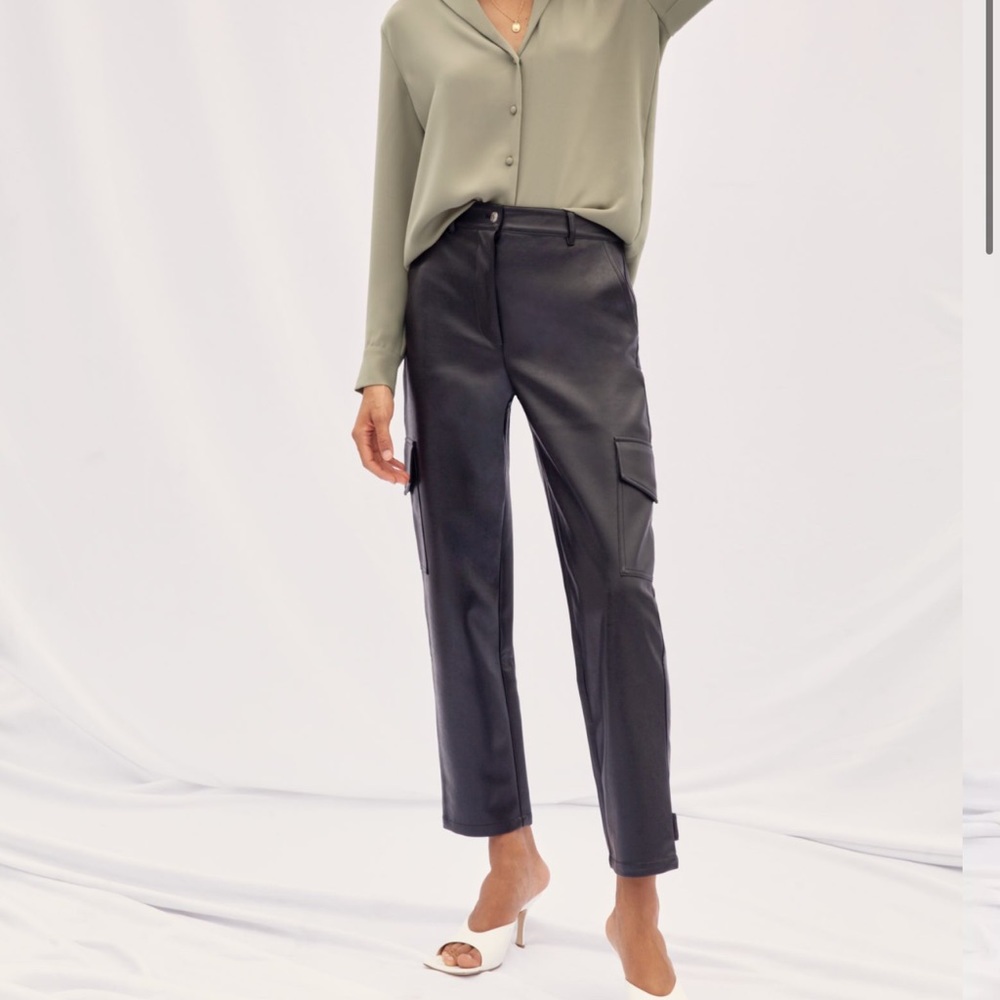 Aritzia leather cargo pants